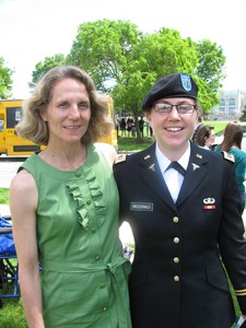 MacDonald, right, at her West Point graduation with her mother, Betsy Thompson.