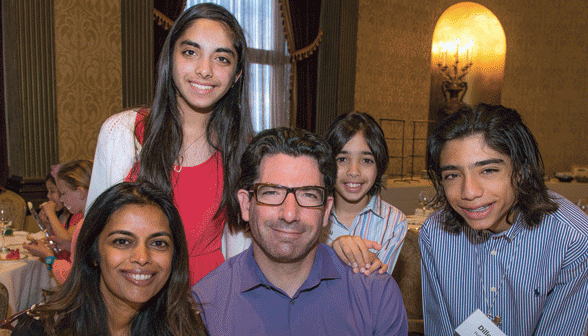 Rohina Gandhi-Hoffman '90 MD'94, with her husband, David Hoffman, MD, and their children, from left, Maya, JJ, and Dillon. (credit: David DelPoio)