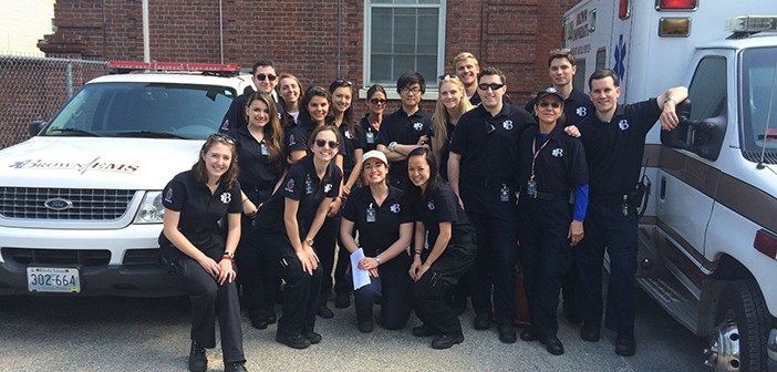 Alpert Medical Students and undergraduates comprise most of the staff of Brown University Emergency Medical Services. Courtesy Brown EMS