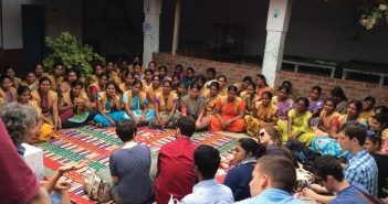 ON-THE-GROUND EXPERIENCE: MPA students learn about global policy at a nonprofit in India. Photo courtesy Watson Institute
