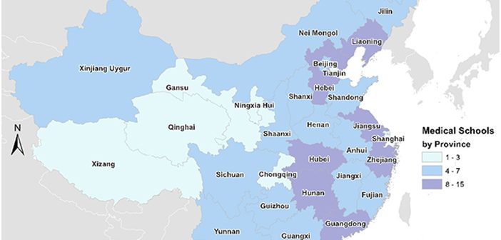 Every province in China has at least two medical schools. Image courtesy Adashi et. al.