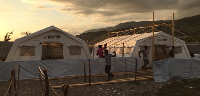 The cholera treatment unit in Les Anglais, Haiti, sees patients in one of two tents, depending on the severity of their illness. Photo courtesy Adam Levine