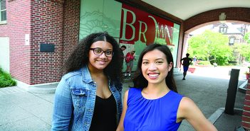 College Life: Sarah Varela, left, got a jump on her medical education with the help of her mentor Samantha Paul '16 MD'20. Photo by Mary Murphy.