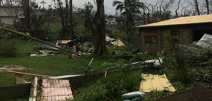 This photo taken by Dr. Santos' parents in Guaynabo glimpses Hurricane Maria's devastation. Courtesy Yanira Cortes and Orlando Santos