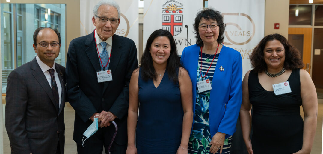 From left to right: Dean Mukesh Jain, Augustus White, Judy Jang, Juli Ip, and Kavita Babu.