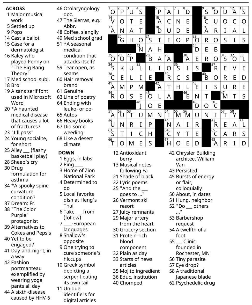 Crossword puzzle solution